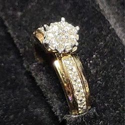 10k Women's Genuine Diamond Ring