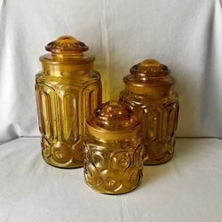 3 Piece Vintage Moon and Stars canisters