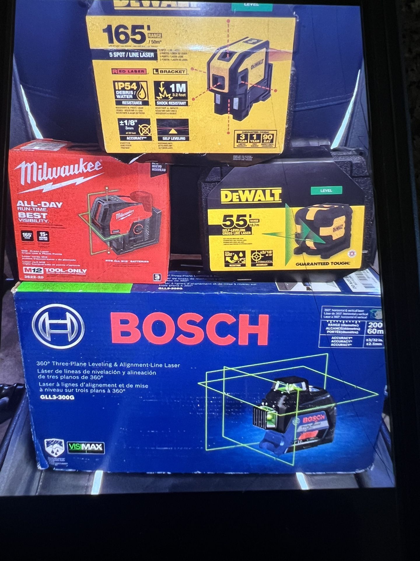 BOSCH Dewalt And Milwaukee Laser