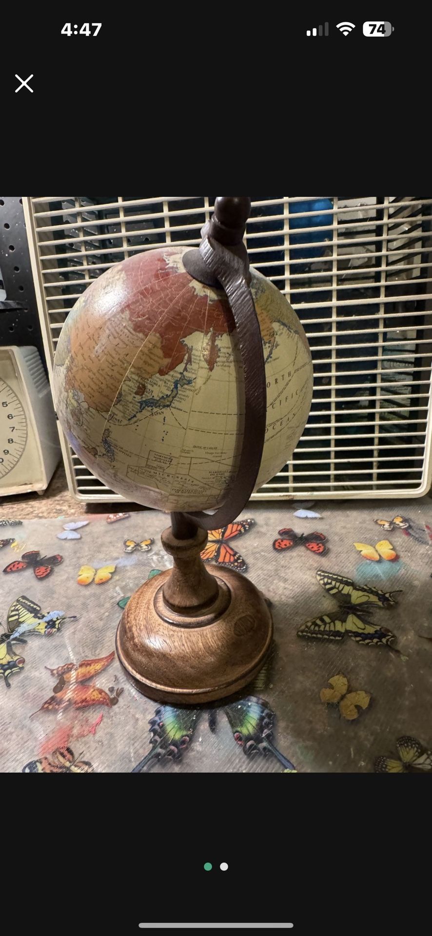 Small antique desk globe