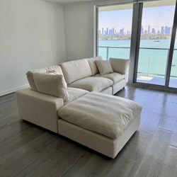 New Beige Sofa Cloud Couch Sectional
