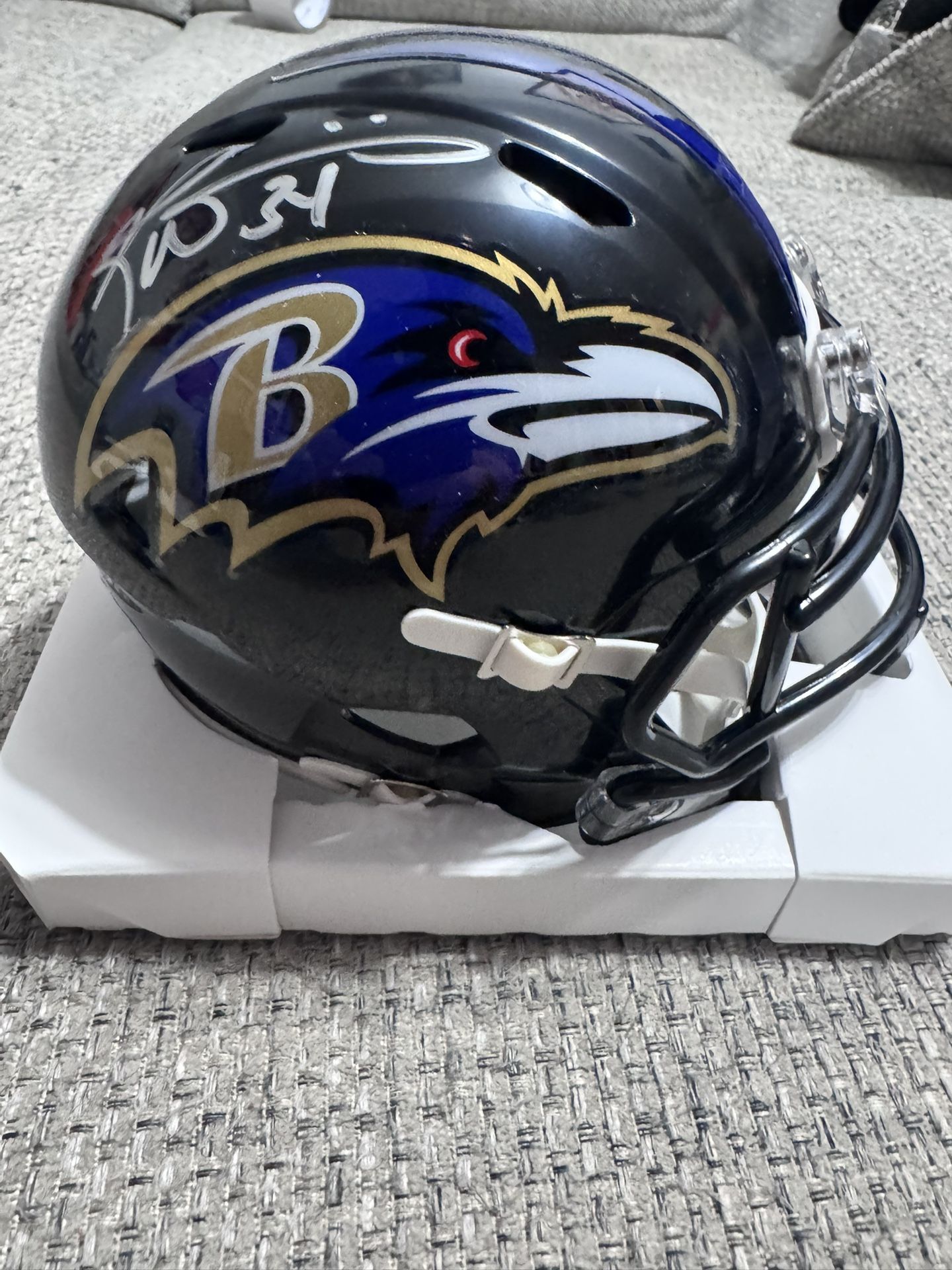 RICKY WILLIAMS Signed Autograph Speed Mini Helmet Baltimore Ravens Metabilia Coa