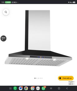 Ancona AN-1162 Elite Pyramid Wall Mount Range Hood 30in 620 CFM WPE630