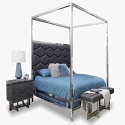 Dante Graphite King Canopy Bedroom Set
