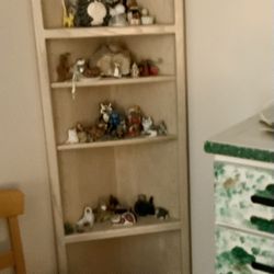 White Oak Corner. Wall Shelving Unit 