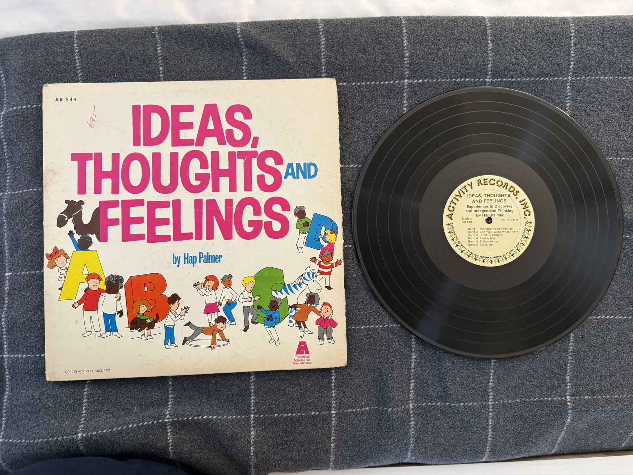Hap Palmer “Ideas, Thoughts & Feelings” Vintage 12" Vinyl Children Educational Activities
