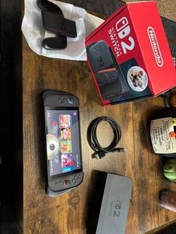 Nintendo Switch 2 Console + Game Lot + Case + Controller Grips