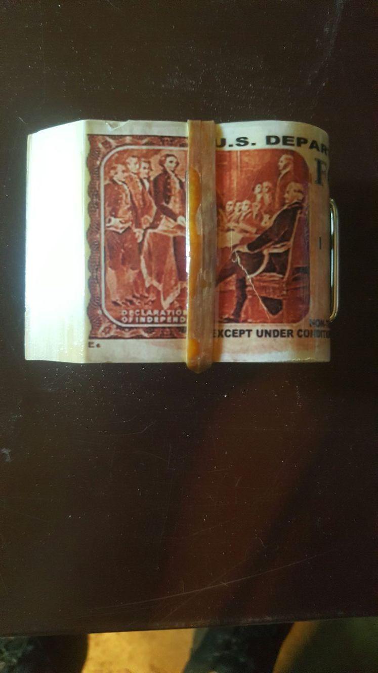 US Department of Agriculture food stamp belt buckle watered up with a rubber band priceless and then I watch made by Duramax