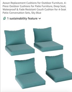 New set of 4 outdoor chairs cushions