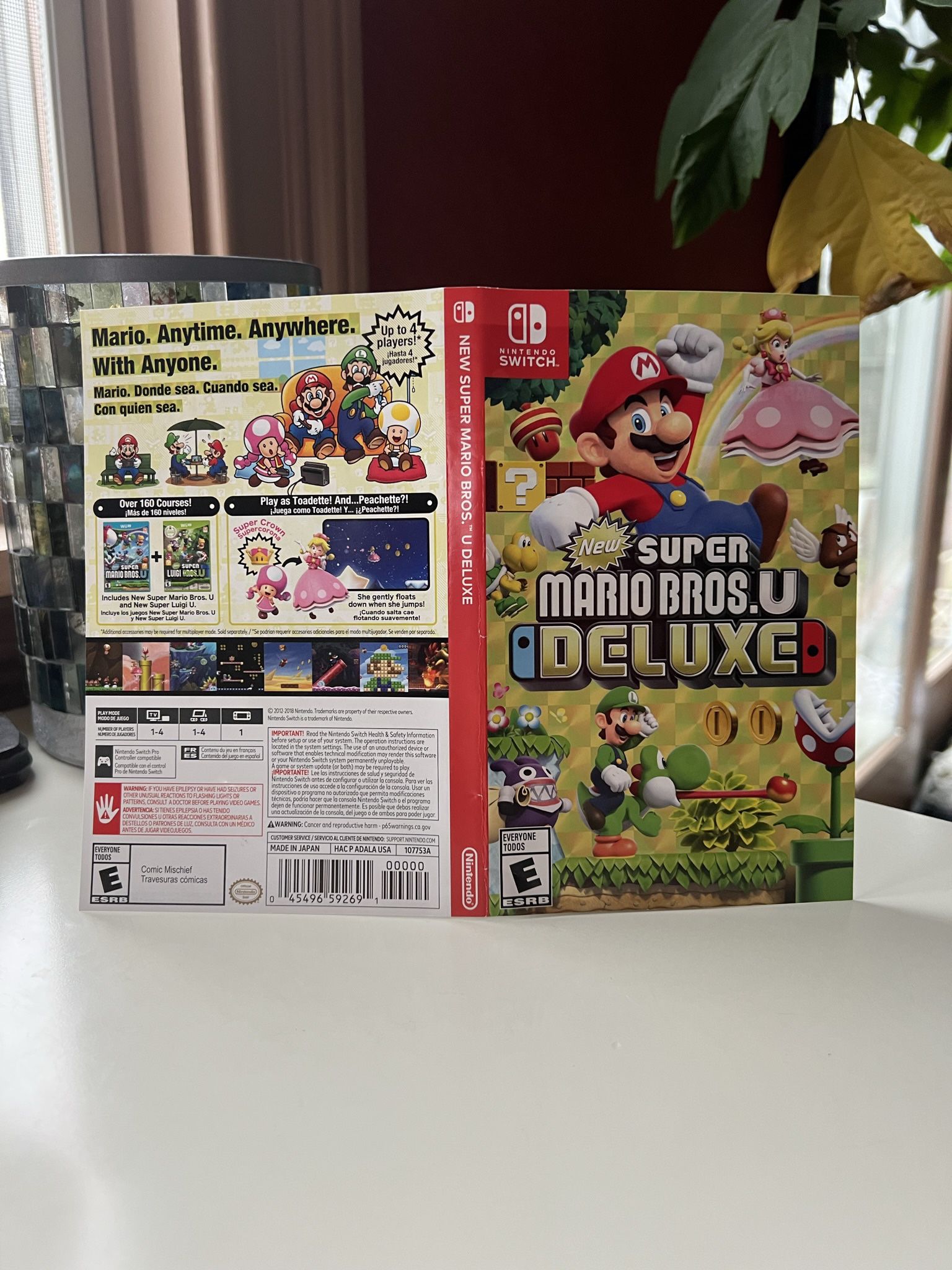 New Super Mario Bros U Deluxe Nintendo Switch Replacement Case Artwork Only
