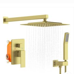 Brush Gold, Shower Set Whit Handheld Sprayer