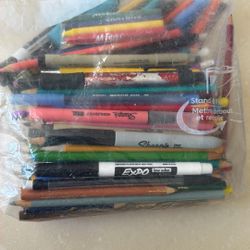 Free Bag Of  Color Pencils, Pens And Markers