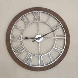 Giant Rustic Wall Clock (35") - Industrial Farmhouse Style
