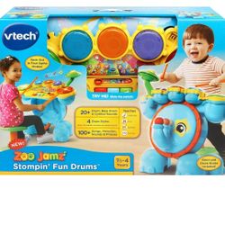 New VTech Zoo Jamz Stompin' Fun Drums,Multicolor

