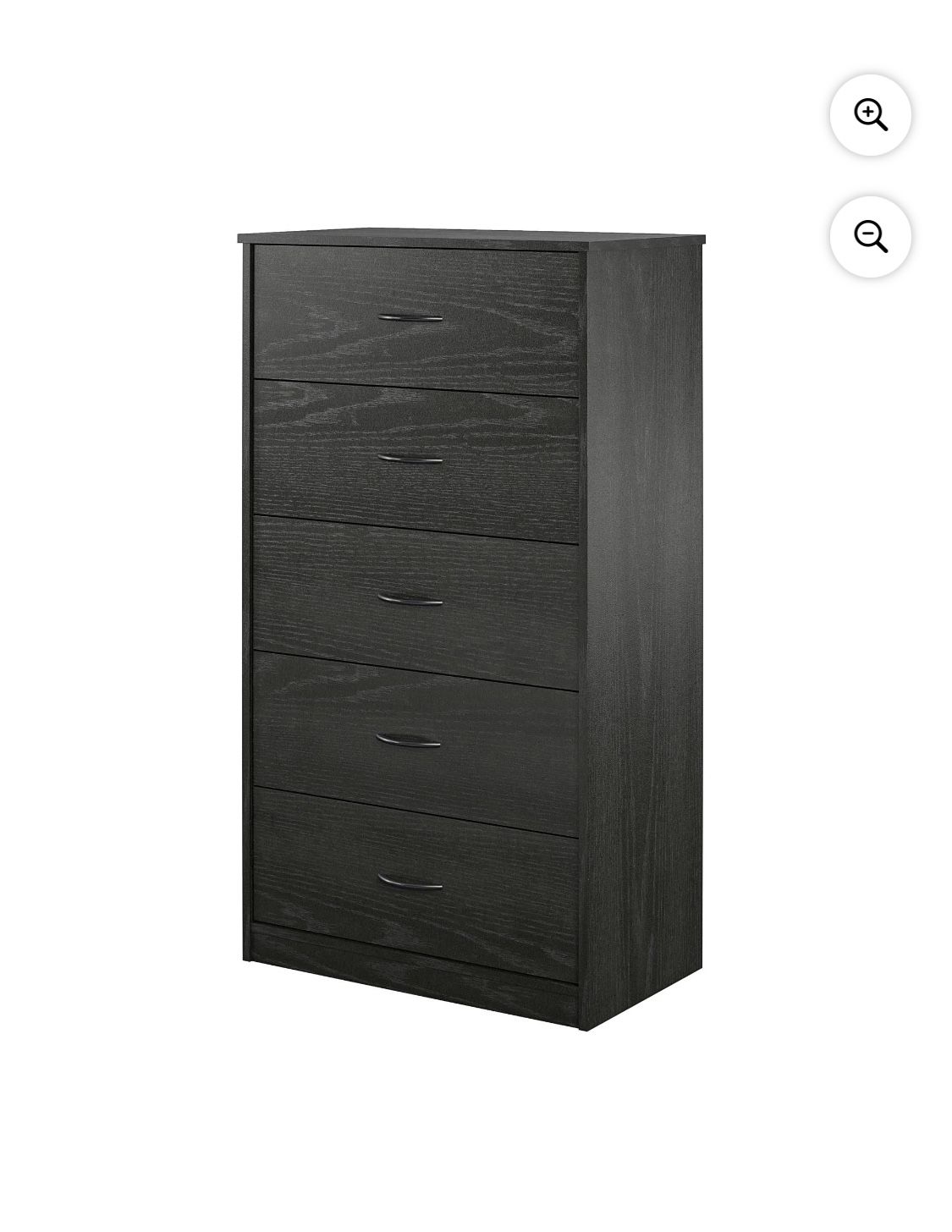 Two Classic 5 Drawer Dresser, Black Oak