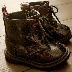 Black Glitter Combat Boot Size #3 New