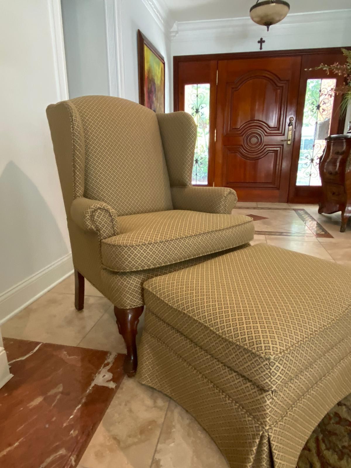 Wingback Chair And Ottoman