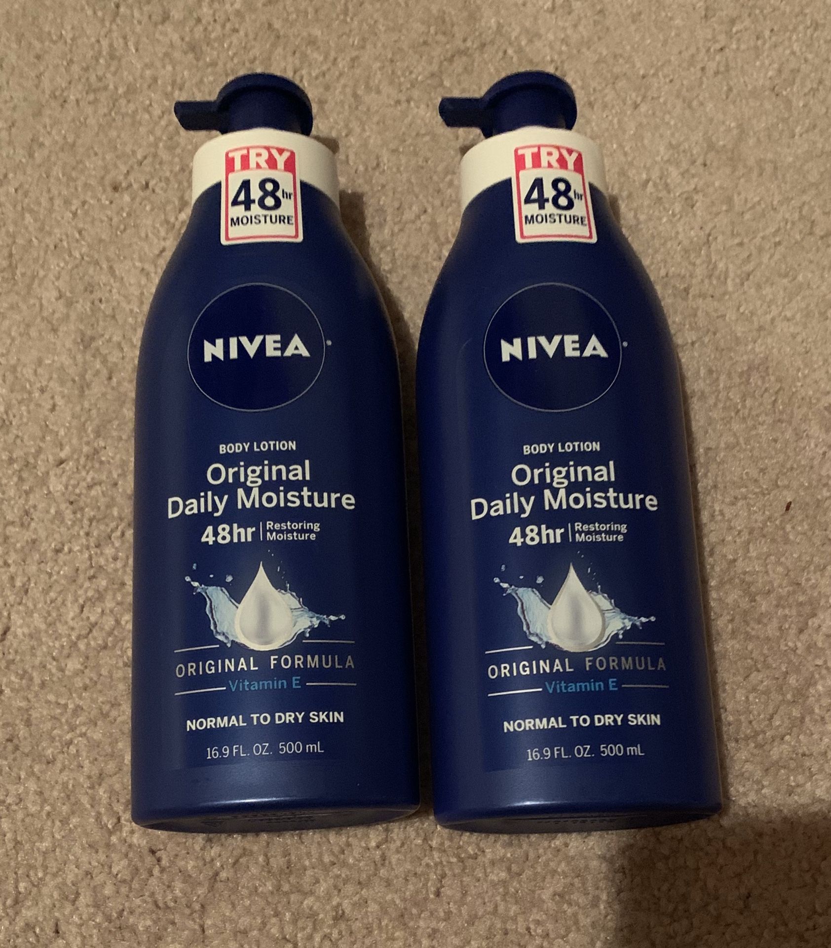 2 Nivea body lotions x 500 ml