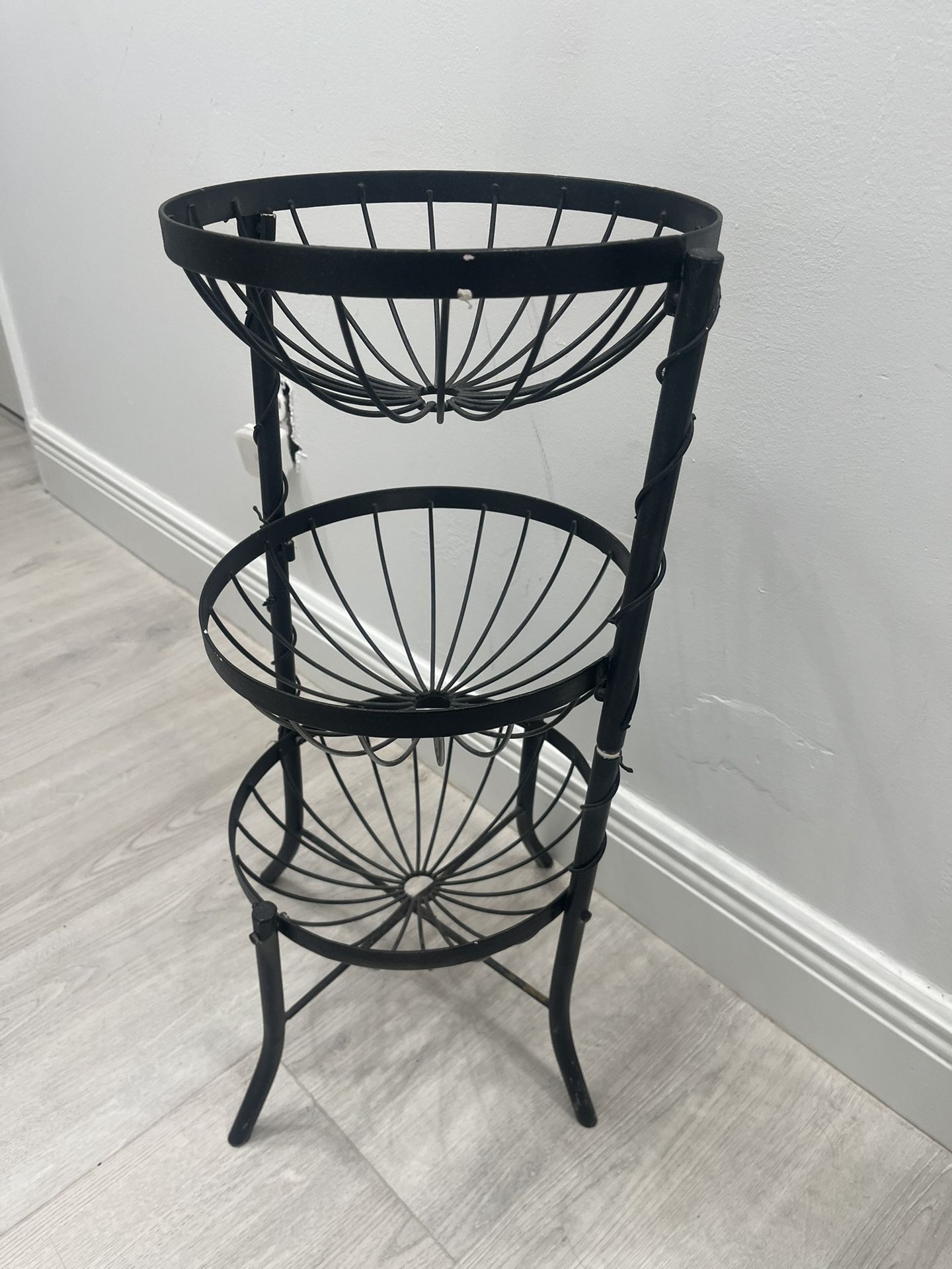 3 Tiered Black Metal Storage Stand