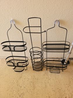 Heavy Duty toilet paper holder and 2 bath caddies
