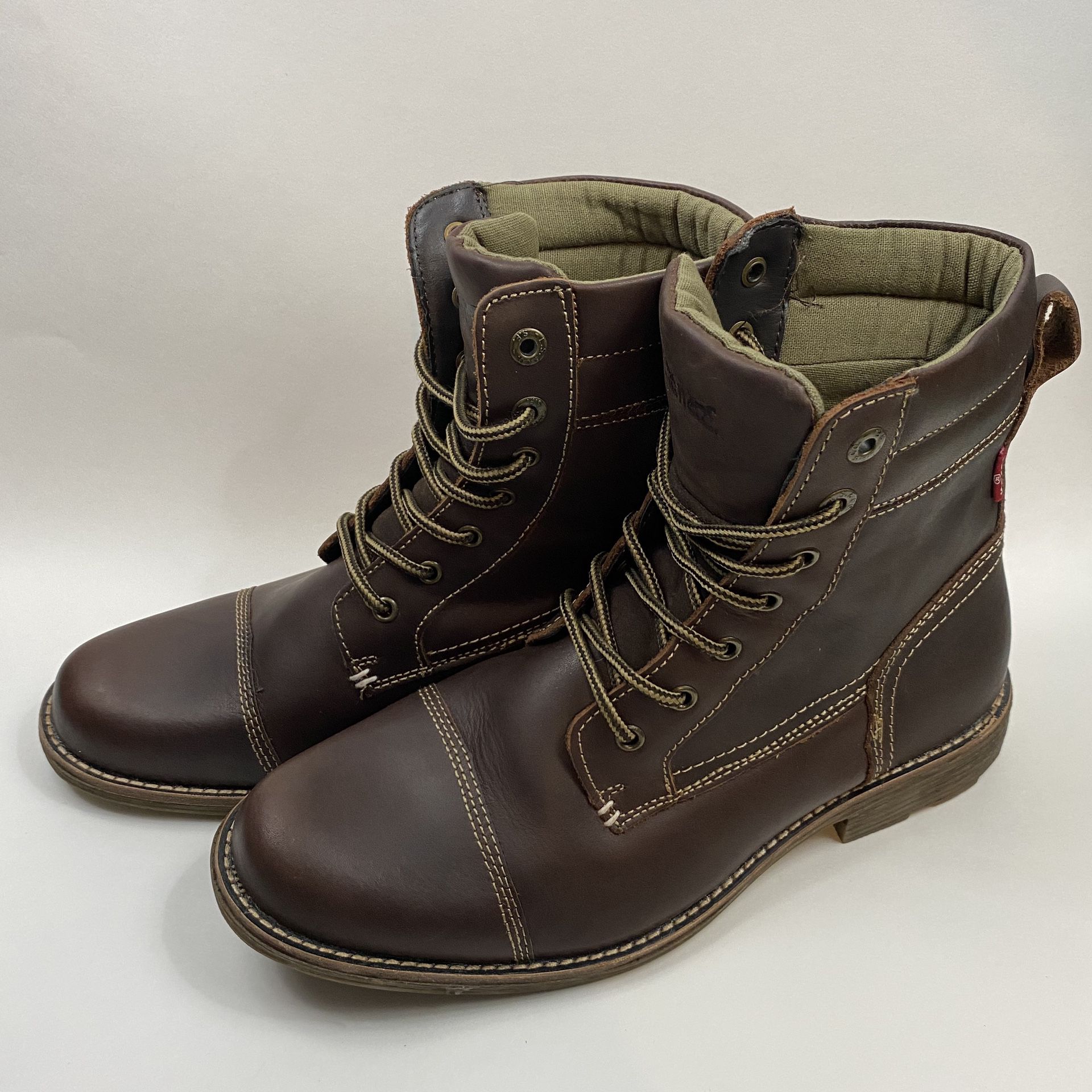 Levi's Men's Brown Leather High Top Boots - Size 10.5 Men