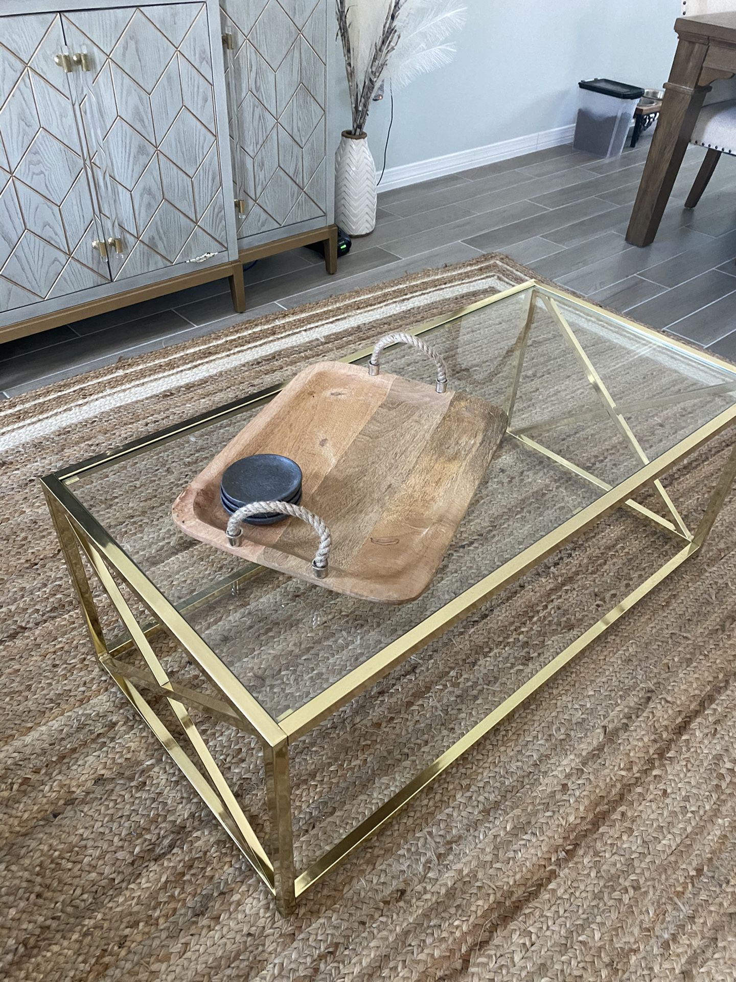 Sleek Gold Coffee Table