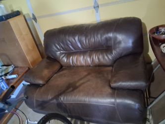 Leather loveseat