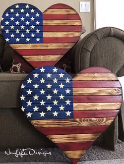 American flag heart