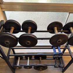 Dumbbell Set And Three Tier Storage Rack