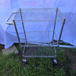 Hyper Tough 3-Tier New Multipurpose Rolling Cart, Chrome Color, 495lbs Load Capacity