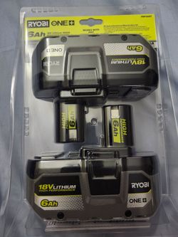 18 v Ryobi battery 6ah two pieces
