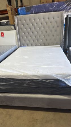 New Queen bed with mattress for $399