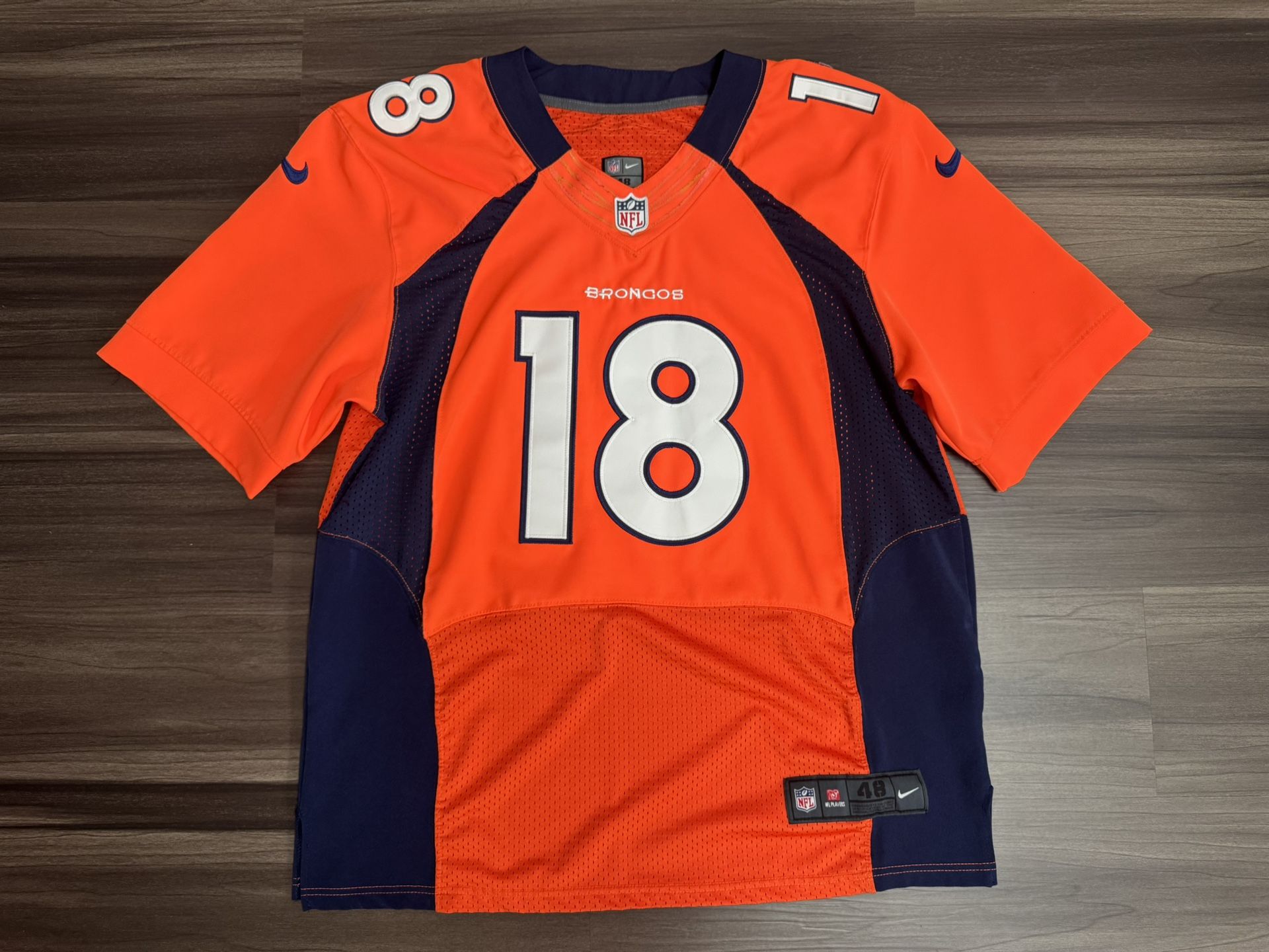 Nike On Field Denver Broncos Peyton Manning #18 NFL Stitched Jersey Size 48 L