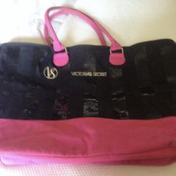 Victoria Secret Big Tote Black And Pink