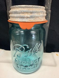 Ball Perfect Mason Vintage Blue Glass Jar