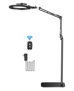 14” LED Ring Light with Overhead Phone Mount – Professional CRI 96, Adjustable Stand, Content Creation - New