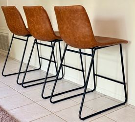 Set of 3 Faux Leather Counter/Bar Stools