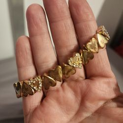 Gold Colored Heart Bracelet 