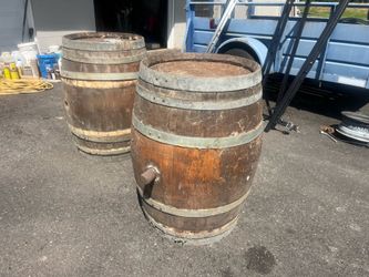Two wine barrels
