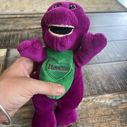 Vintage BARNEY Dinosaur I Love You Singing Musical  Plush Stuffed Toy Lyons