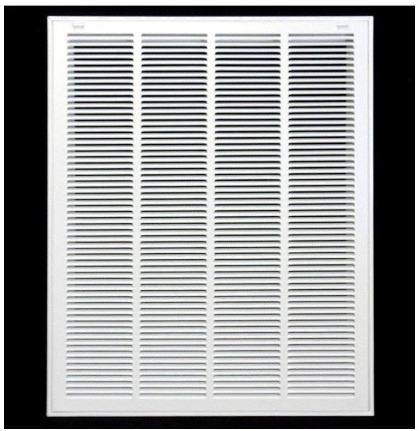 26" X 26" Steel Return Air Filter Grille for 1" Filter - Removable Face/Door - HVAC Duct Cover - Flat Stamped Face -White [Outer Dimensions: 27.75w X