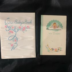 Vintage Our Baby Book by Gibson & My Diary by Bettencourts Miracle Markets pre owned but unused