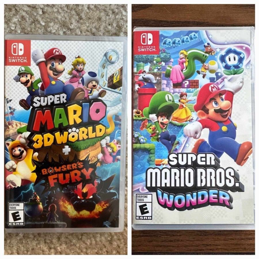 Super Mario Wonder & Super Mario 3D World + Bowser's Fury - Nintendo Switch Games - New Sealed 