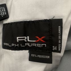 RLX Ralph Lauren Men’s Size 34 Golf Shorts Gray Chino Flat Front Casual 9"