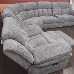 Recliner Sectional Sofa With Three Recliners
