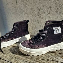 Vans Sentry Wafflecup Crushed Velvet Black Ultracush Hightops