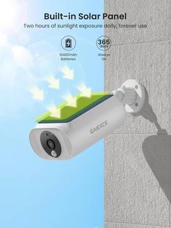 Wireless Security Camera Outdoor, 2K All-on One, AI/PIR Motion Detection, Continuous Power, 2.4/5 GHz WiFi, SD/Cloud Storage, 2-Way Audio, Work with A