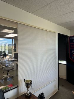 3 White retractable curtains