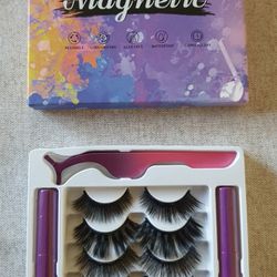 Magnetic Eyeliner And Eyelashes Kit, 5Pairs 