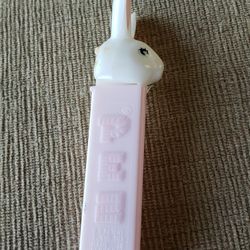 PEZ Vintage White & PINK RABBIT EASTER BUNNY DISPENSER

